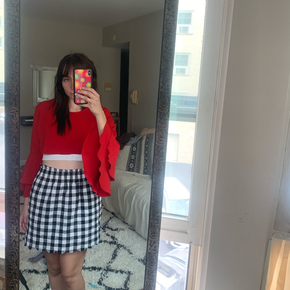 red crop top